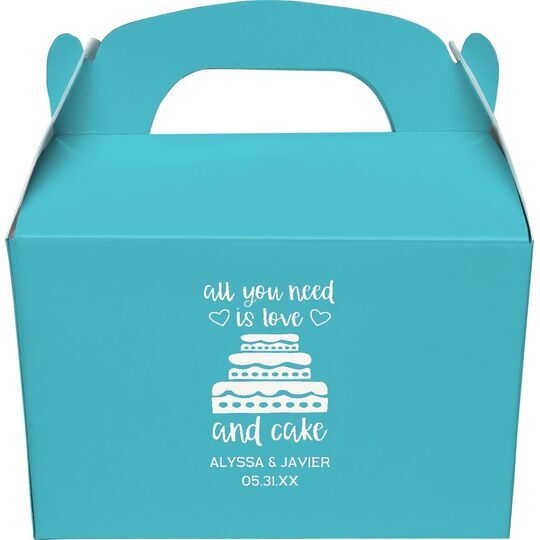 All You Need Is Love and Cake Gable Favor Boxes